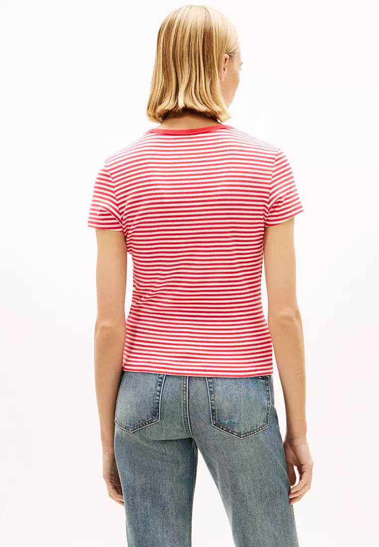 羅紋修身圓領T恤 - Tommy Jeans