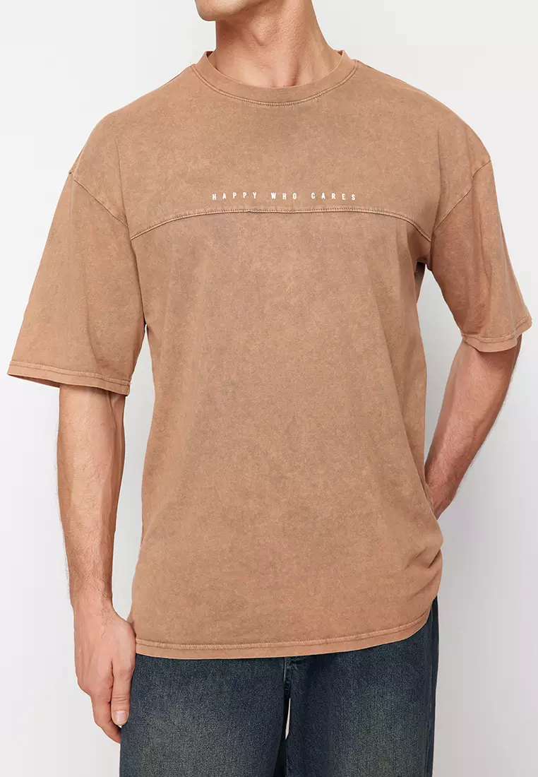 Faded-Effect Printed T-Shirt