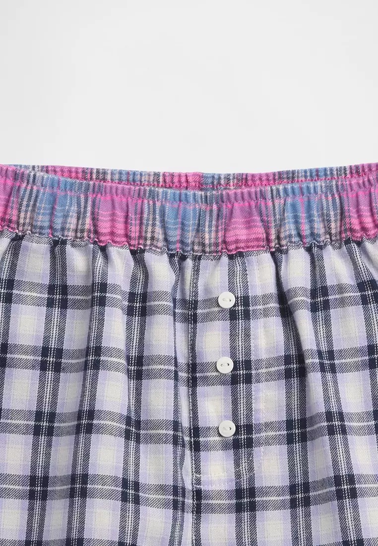 Short Sleeve Flannel PJ Set