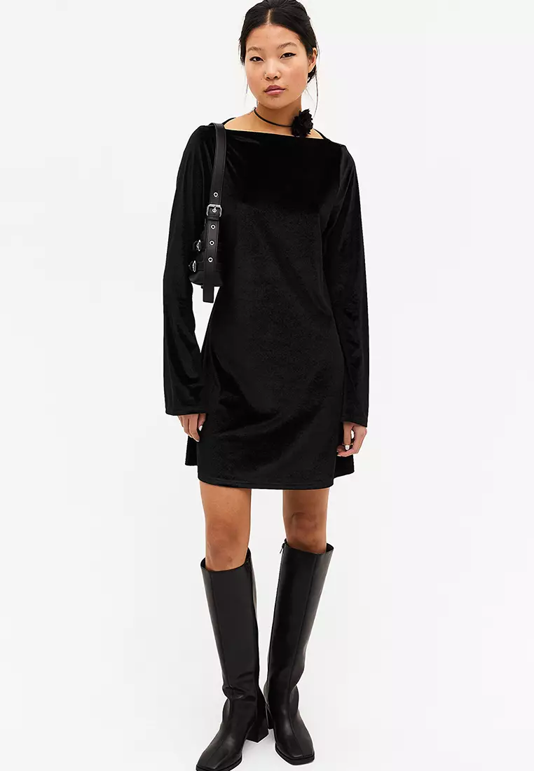Monki velvet dress hot sale