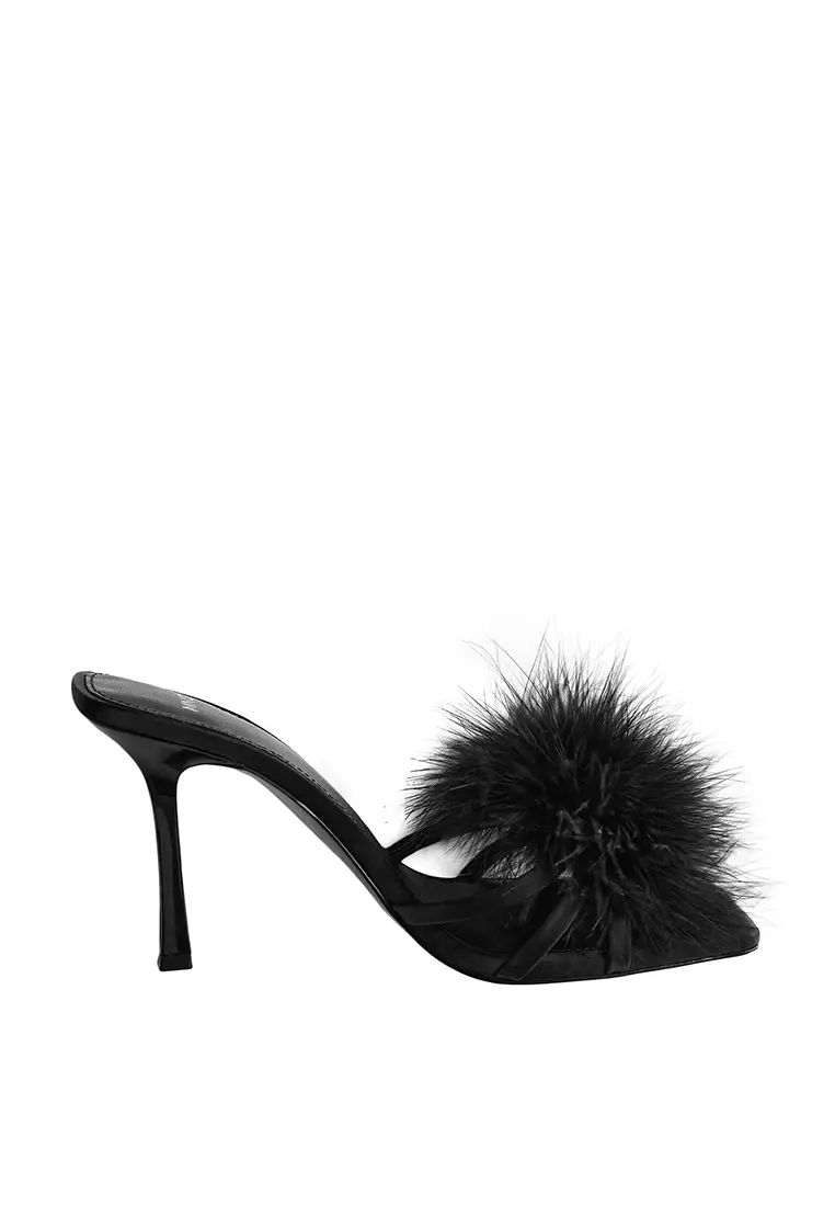Discount on Mango  shoes - SKU: Heels With Feather Decoration