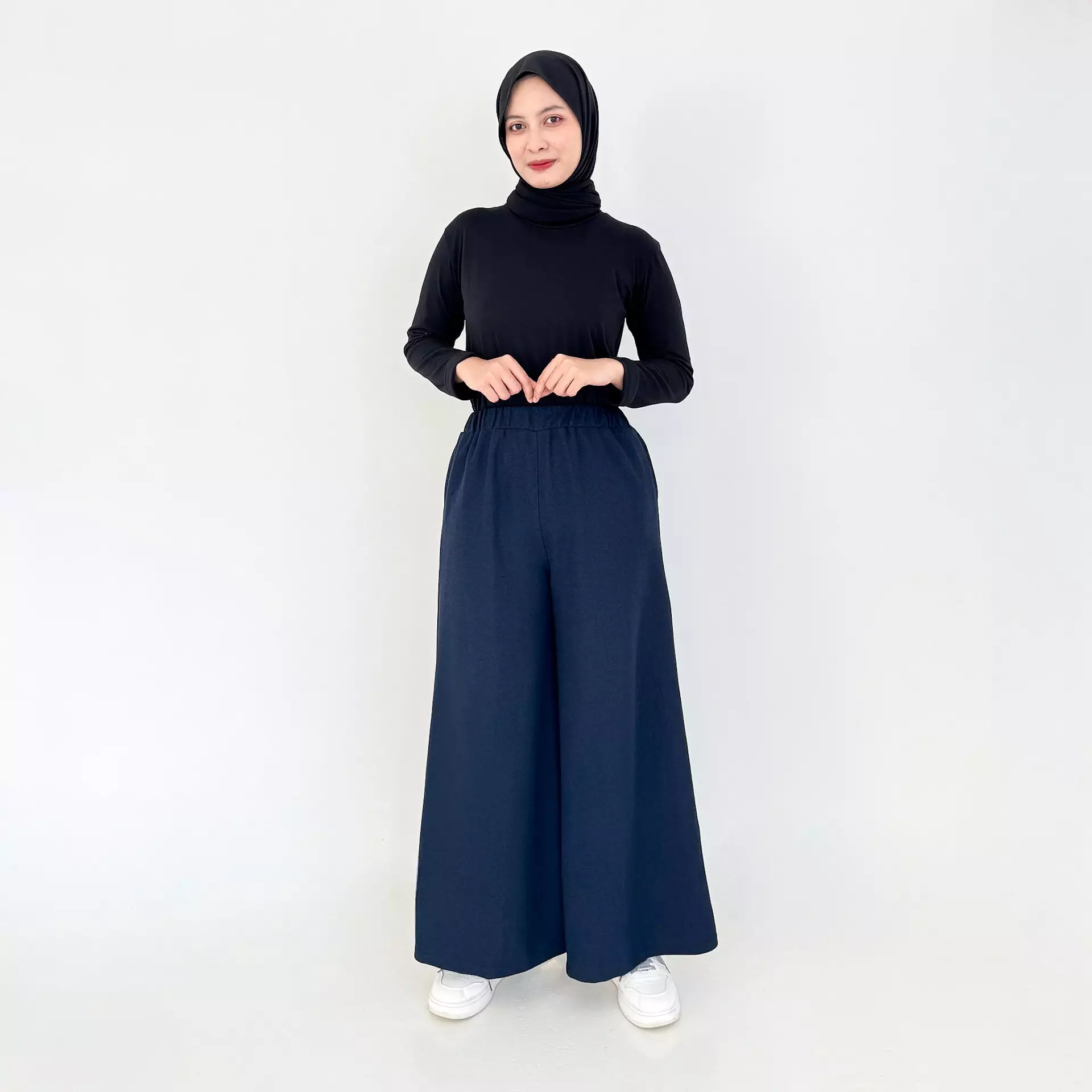 PALAZZO WINNIE Celana Panjang Loose Flare Wanita NAVY