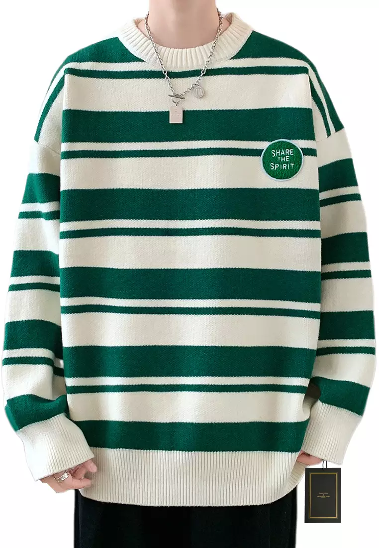 White and shop green sweater