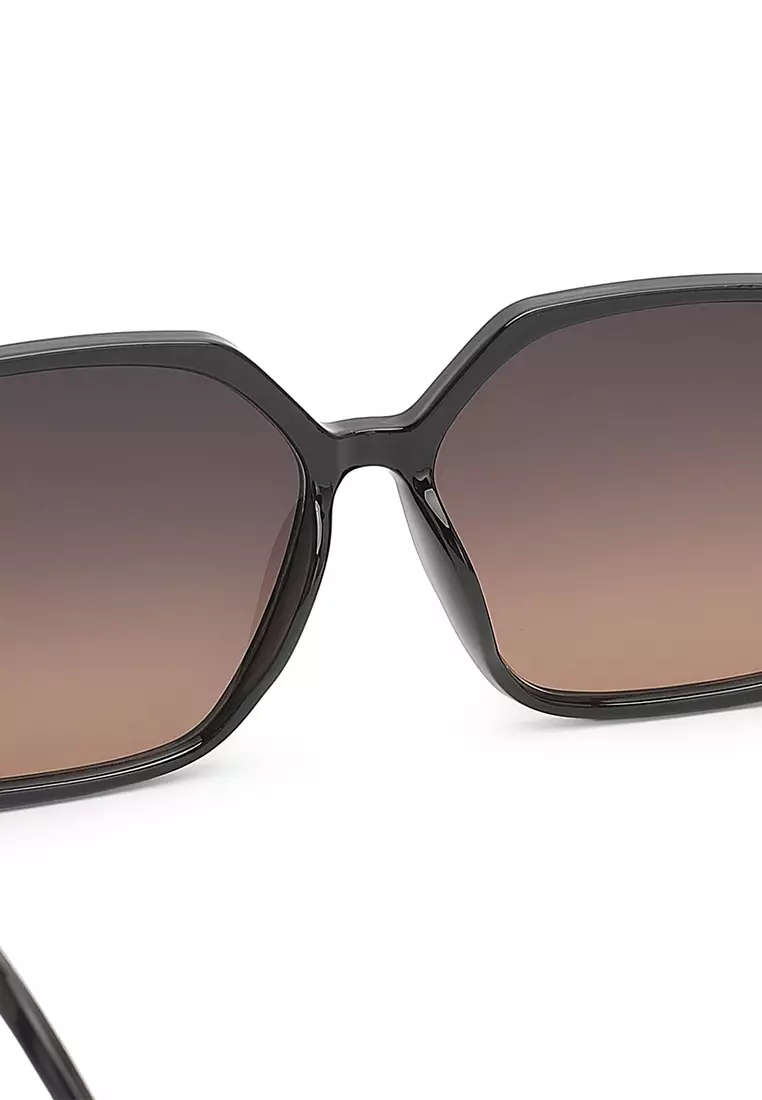 Unisex Fashion Sunglasses (Kacamata Hitam) - Hitam / Abu-Abu / Oranye