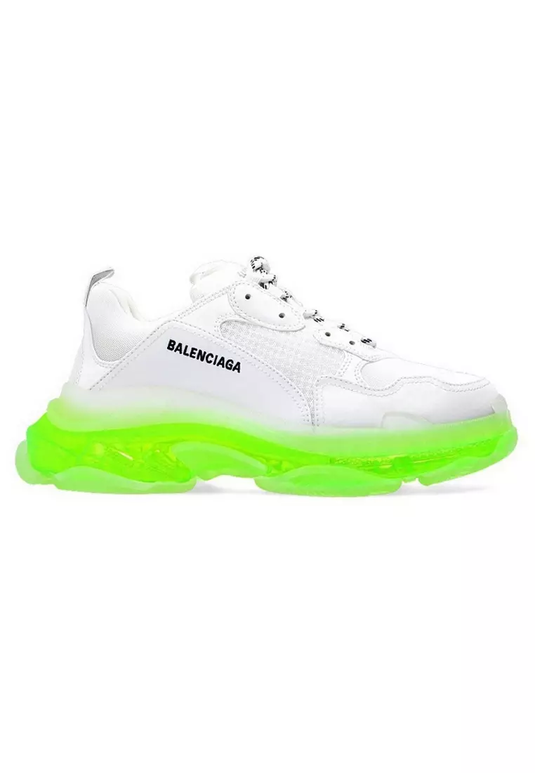 Discount on Balenciaga  shoes - SKU: Balenciaga Triple S Clear Sole Men's Sneakers In White/Yellow Fluo