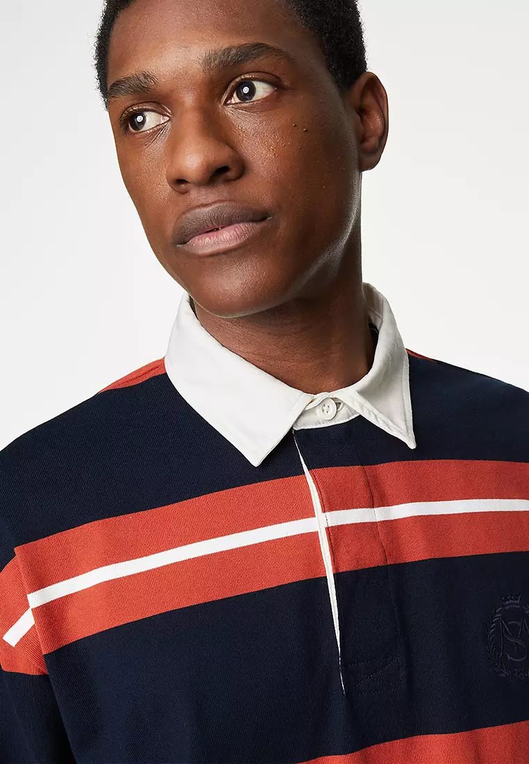Pure Cotton Striped Rugby Shirt