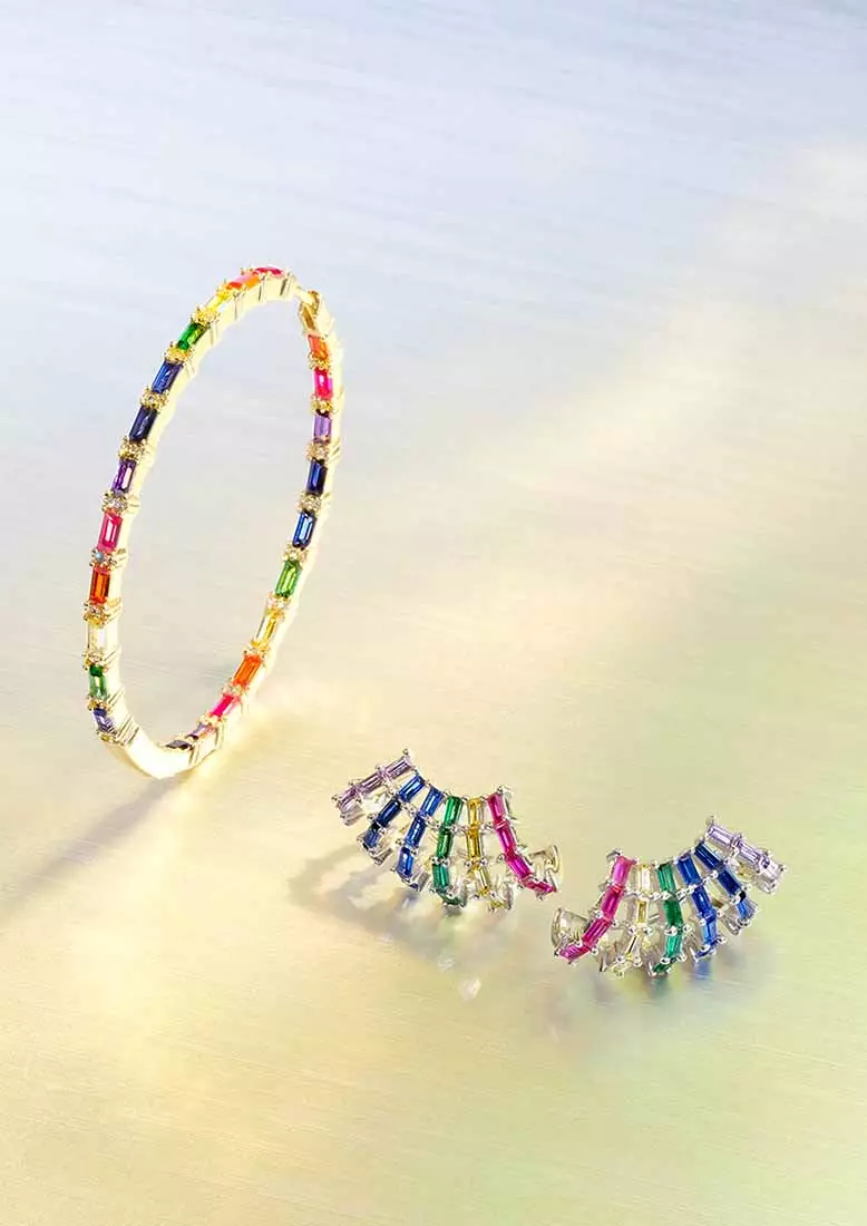 Rainbow cubic outlet zirconia earrings