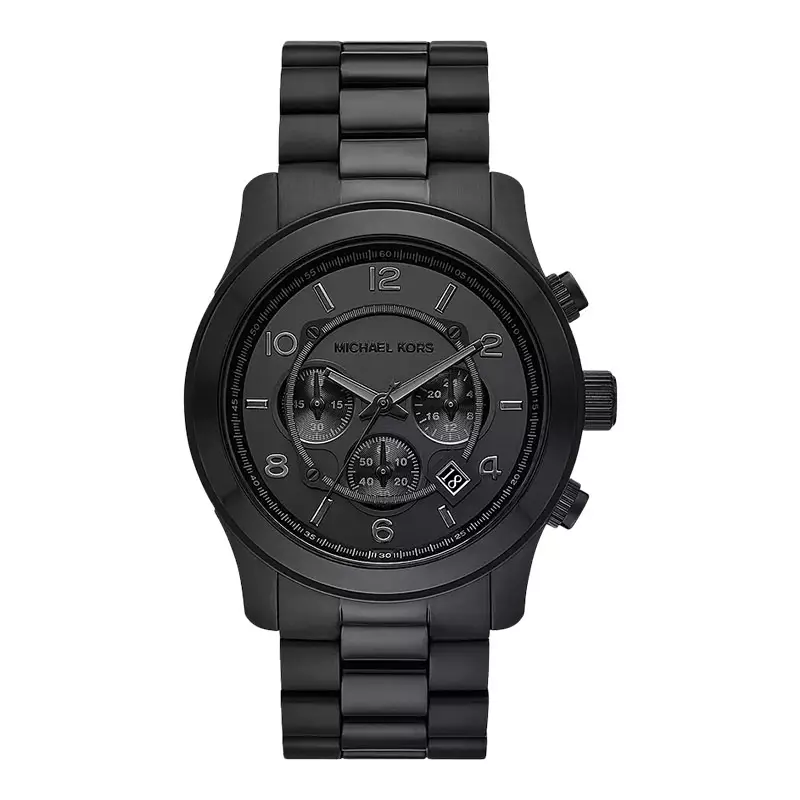 Jam Tangan Pria Michael Kors Runway MK9073 Chronograph Black Dial Black Stainless Steel Strap