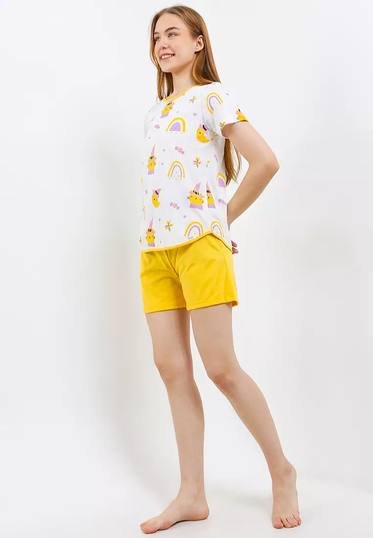 Pyjama Baju Tidur Short Sleeve Short Pants Sleepwear