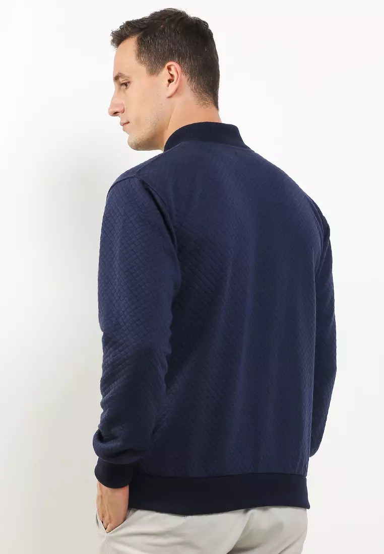 GRAHANGGRA Comfy Jaket Diamond Fleece - Navy Blue