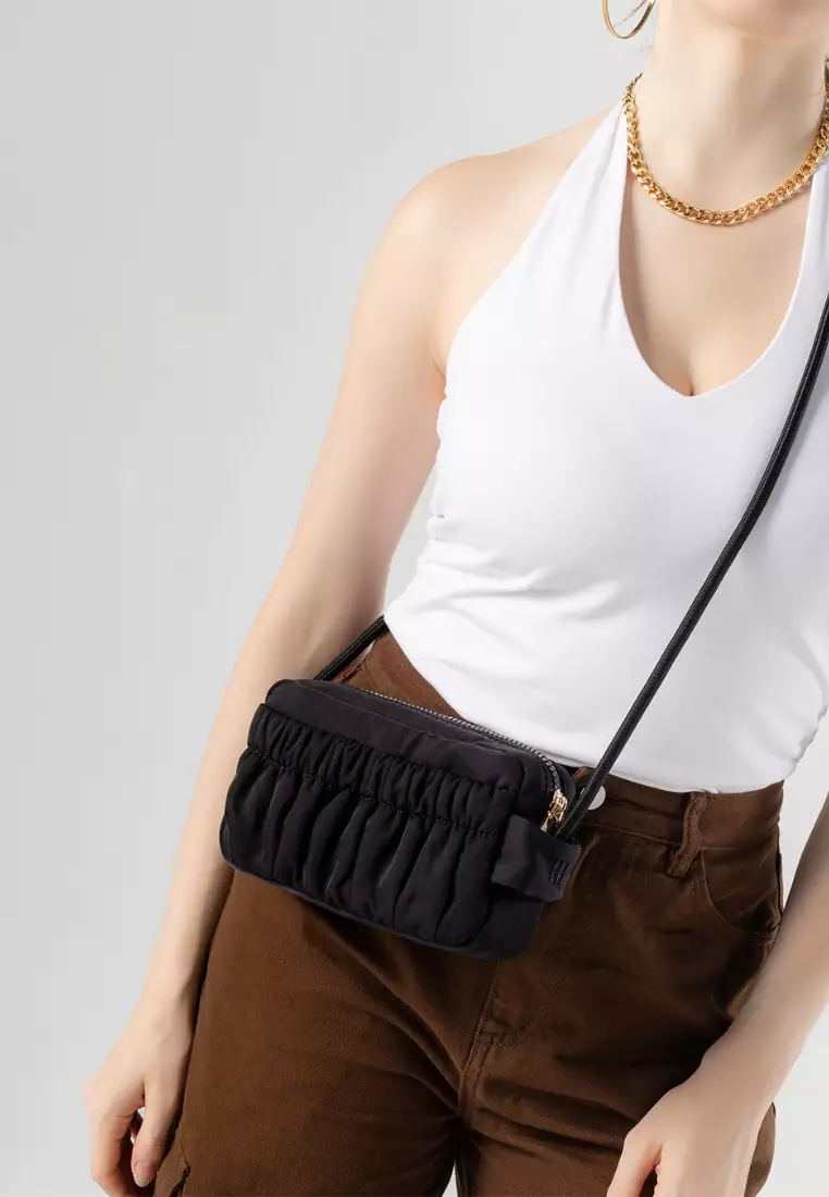 Poofah Crossbody Bag - Black