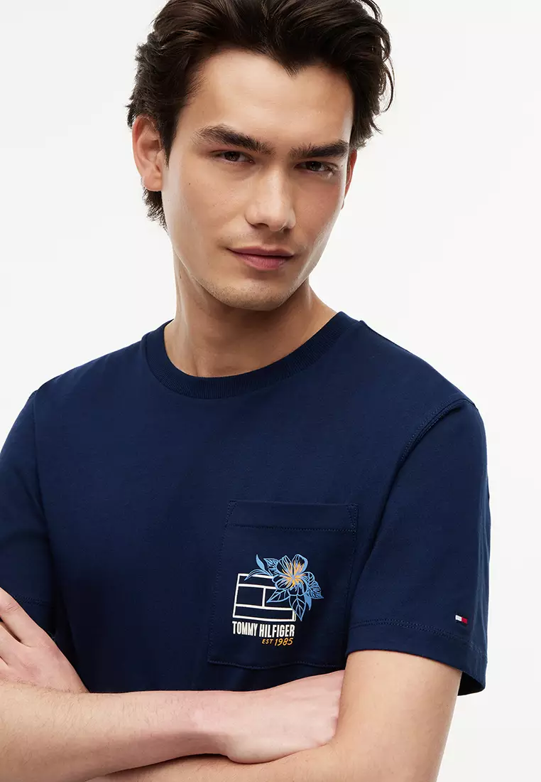 Summer Floral Graphic Pocket Tee - Th Mainline