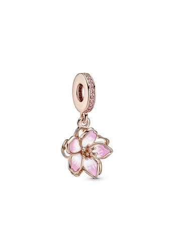 PANDORA pink Pandora 14K Rose Gold-Plated Cherry Blossom Dangle Charm 93FACAC4DE849AGS_1