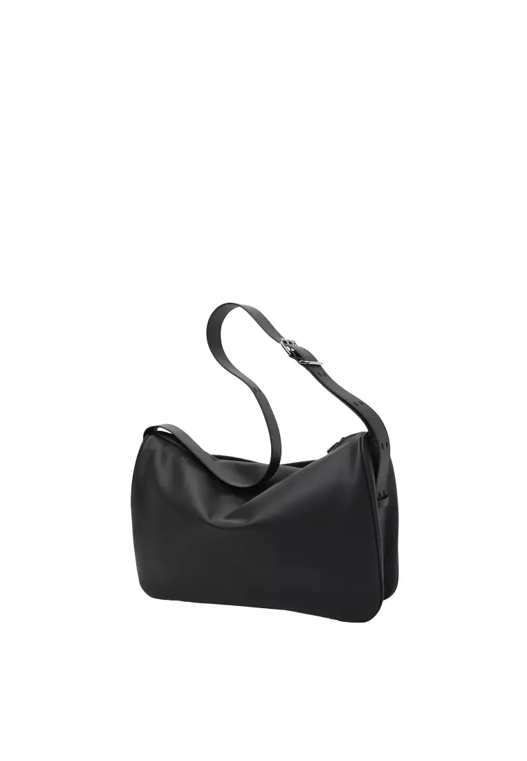 Slip Pockets Shoulder Bag - Black