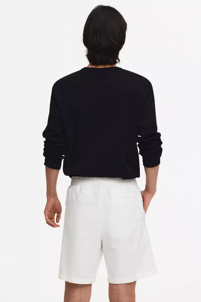 Regular Fit Linen-blend shorts