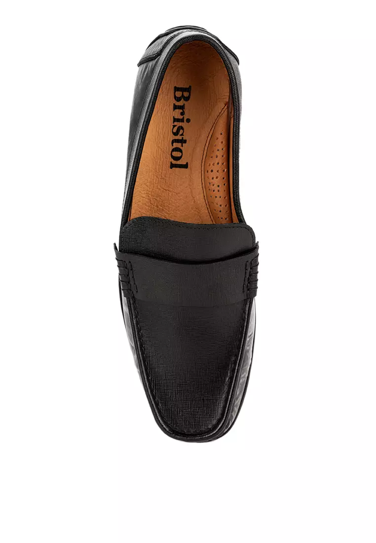 Perry Black Driving Loafer Shoes