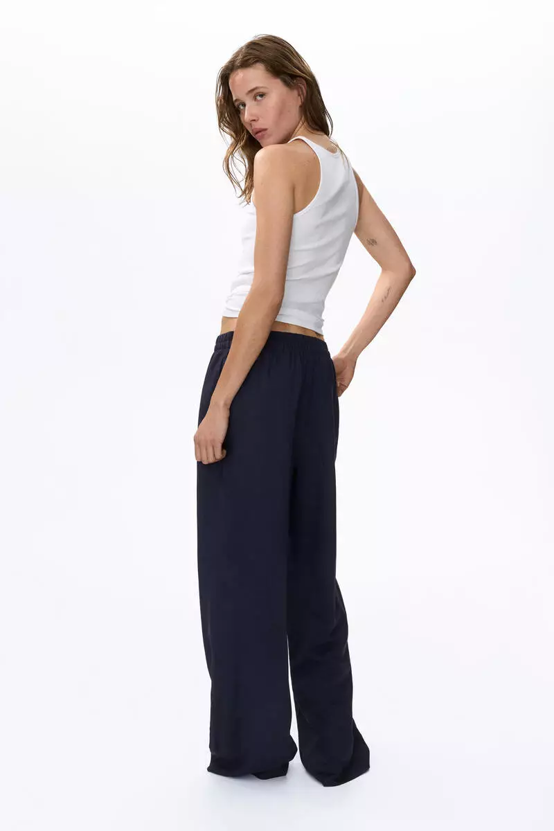 Linen-blend trousers