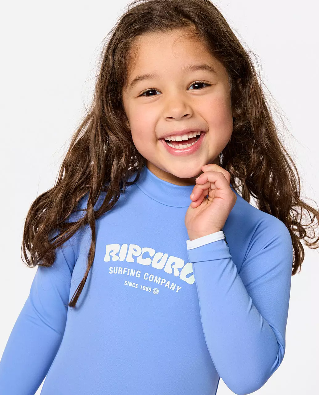 Rip Curl Kids Surf Puff Long Sleeve Surf Suit Swimsuit - Girls (1-8 Years) - Blue