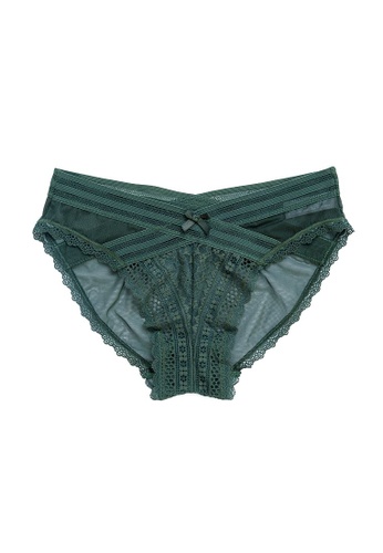QuestChic green Bhuma Sheer Soft Cotton Lace Brief 7D410US64F5446GS_1