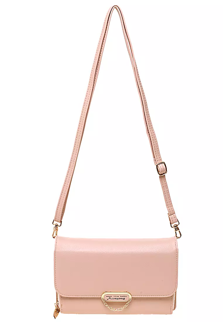 Sling Bag Tas Dompet Wanita Elegant Design Many Slot Material Leather Kulit ORIGINAL