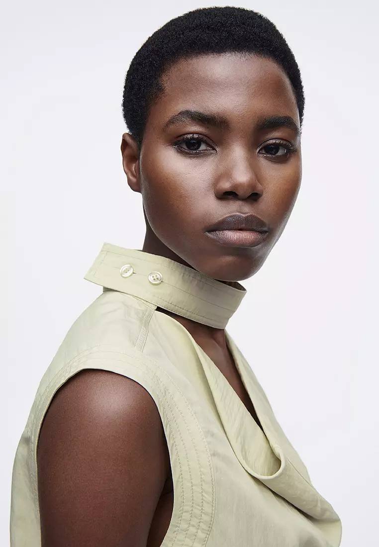 Sleeveless Utility-Style Blouse