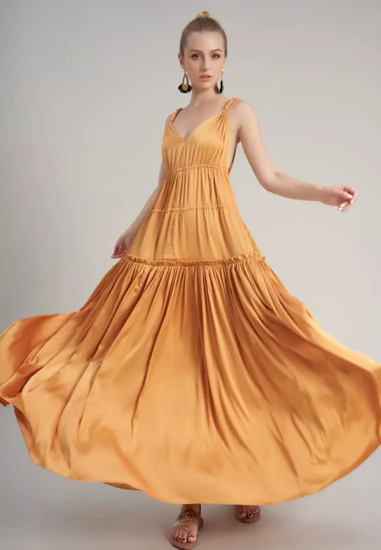Gold hotsell silk gown