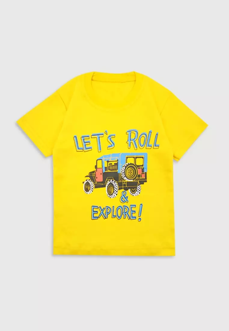 Wakakids Baju Bayi Anak Laki Laki Setelan Celana Jeans Motif Lets Roll Explore 3321 Kuning