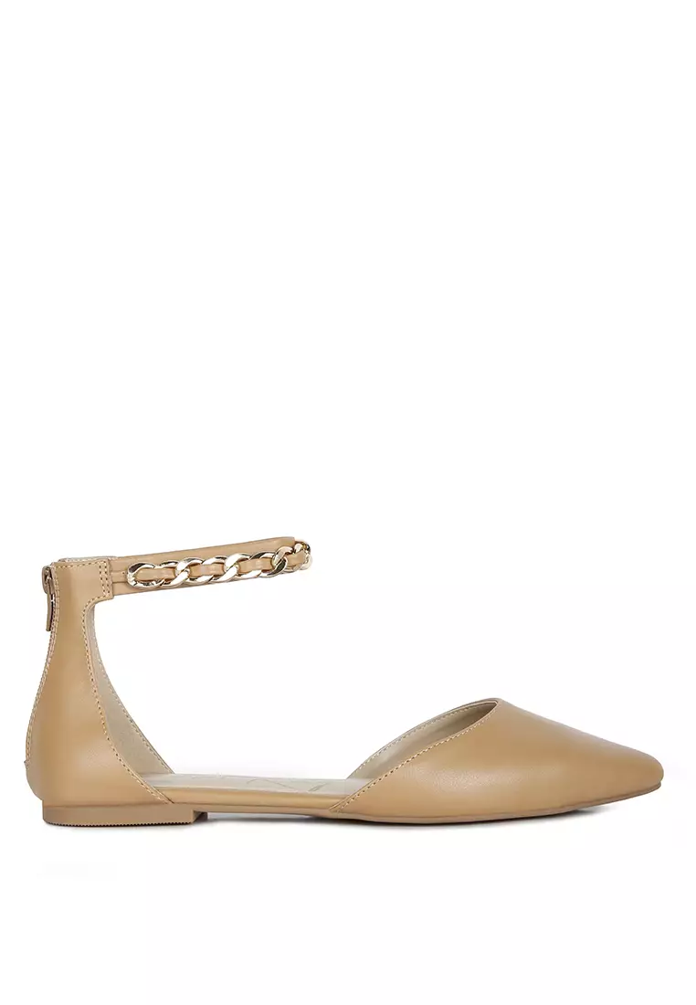 Tan on sale flat slingbacks