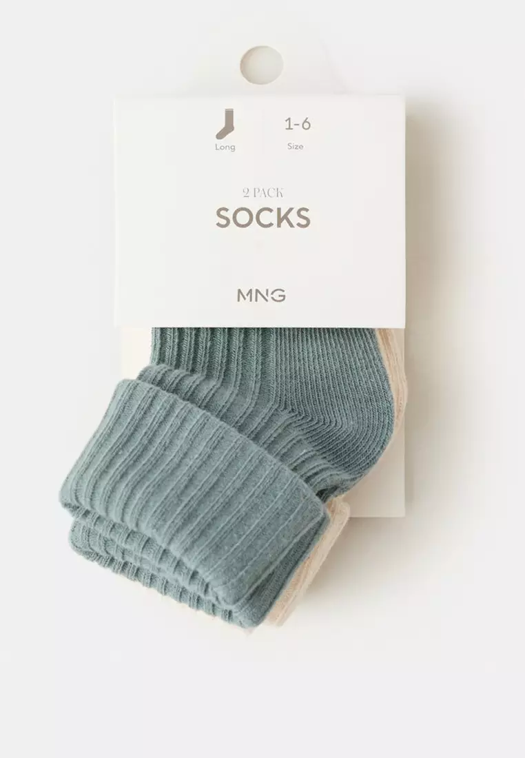 2 Pack Ribbed Socks