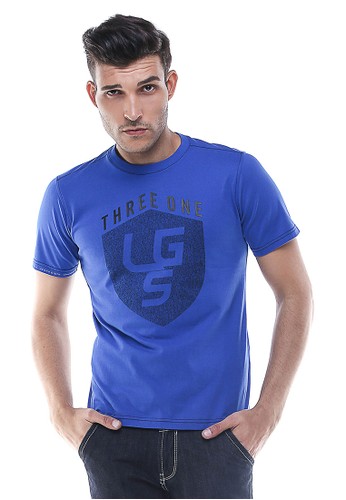 LGS - Slim Fit - Kaos Pria - Logo LGS - Biru