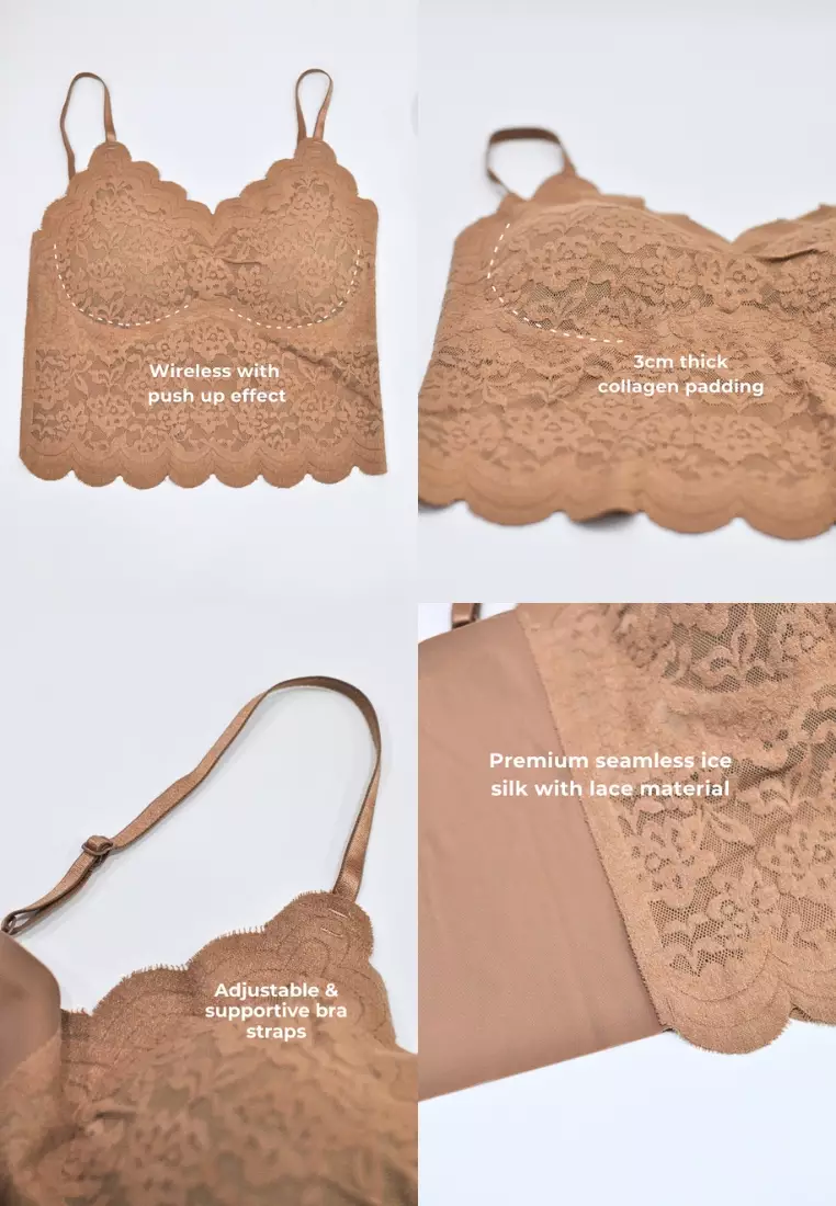 Premium Dawn Seamless Lace Bralette in Black