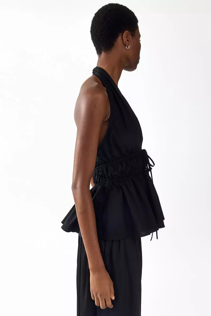 Peplum halterneck top