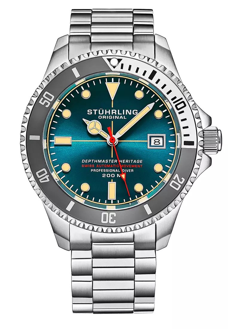 Stuhrling Original Depthmaster Heritage 883H-04 Jam Tangan Pria Diver Automatic Analog