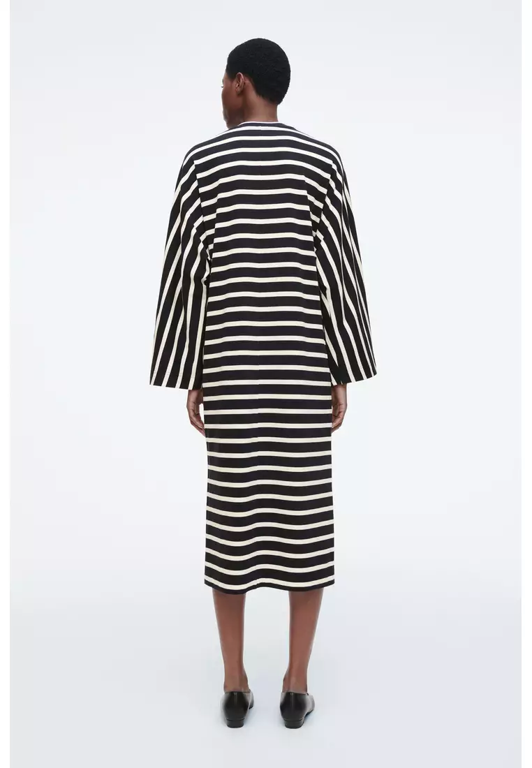navy blue dress for baby girl STRIPED RIBBED-KNIT MIDI DRESS main image 0