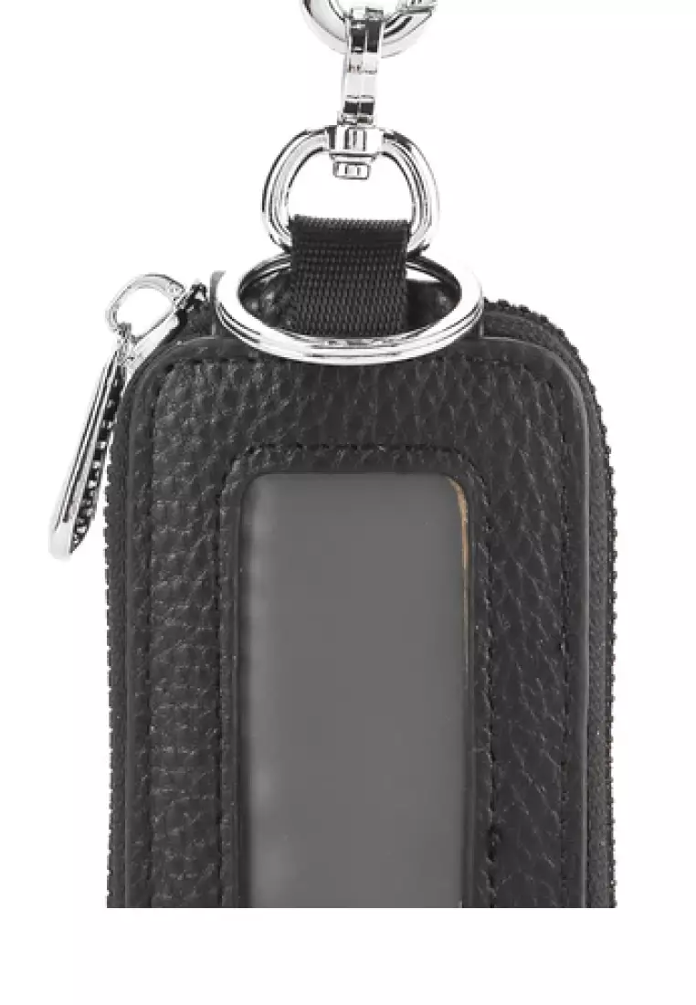 Pierre Cardin Dompet Gantungan Kunci Key Chain Kulit Leather Ring Holder Pouch 0111429301BLA