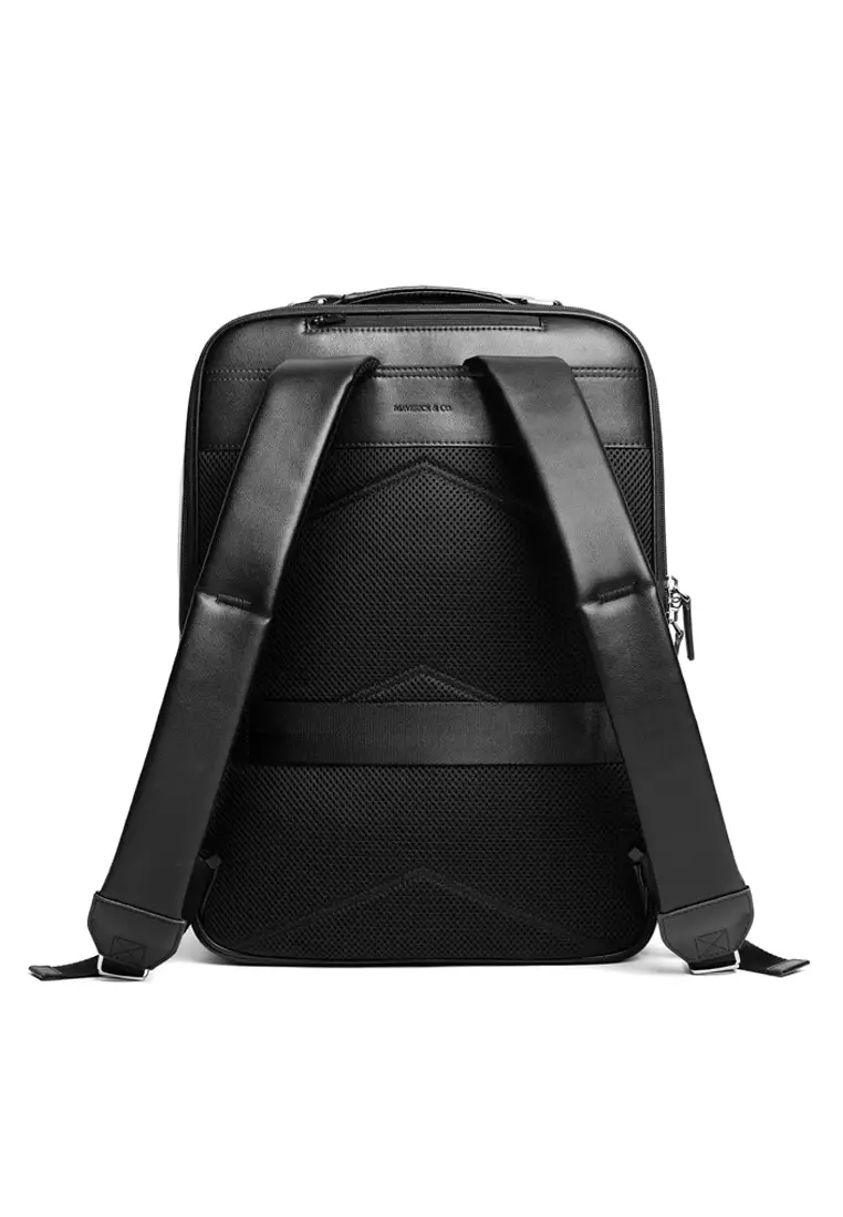 Maverick & Co. Montreal 皮革商務背包(黑色)