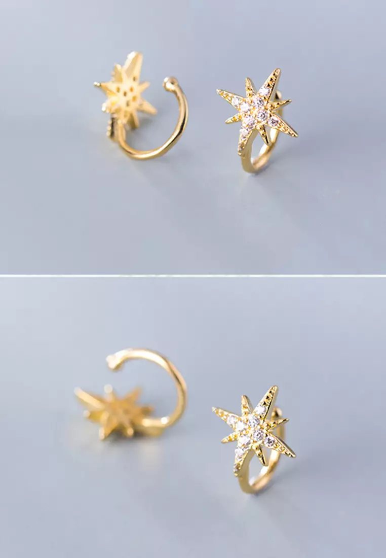 925 Silver Galaxy Star Design Ear Cuff JW AR-G9106