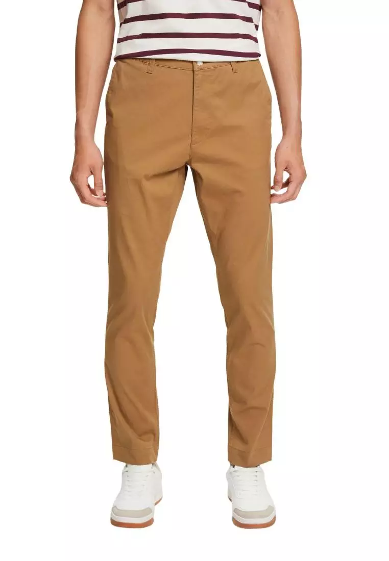 ESPRIT - Cotton jogger-style tapered cargo trousers at our online shop