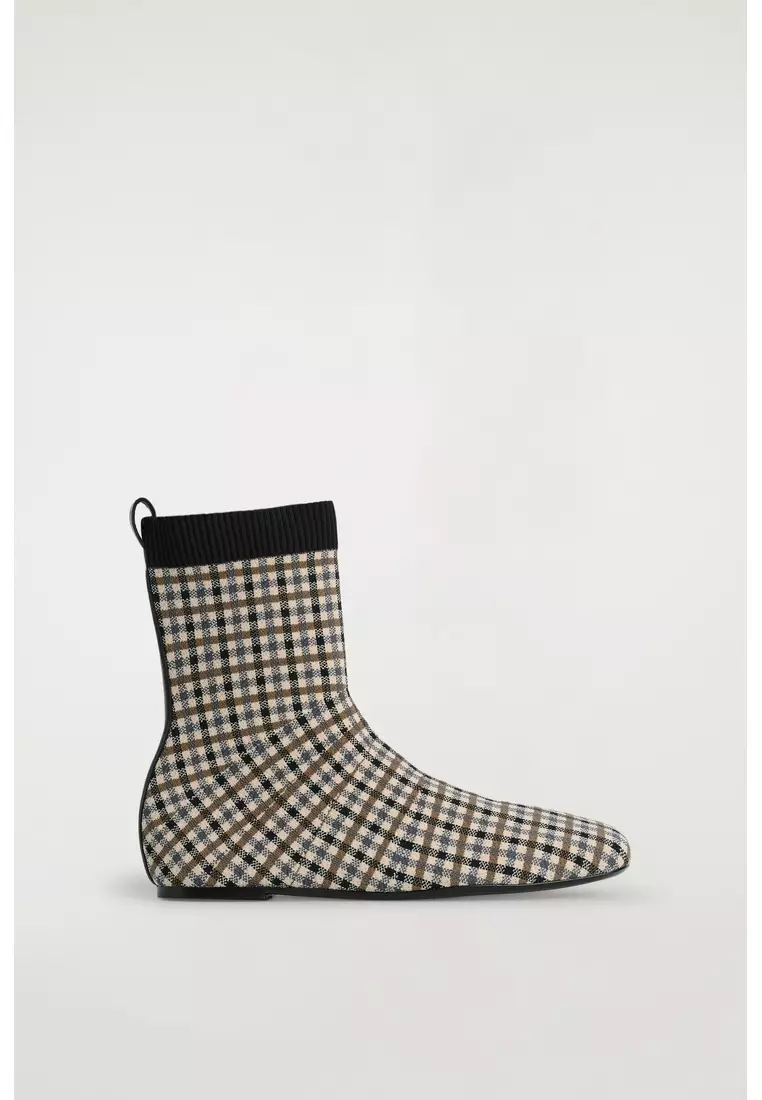 COS CHECKED KNITTED SOCK BOOTS