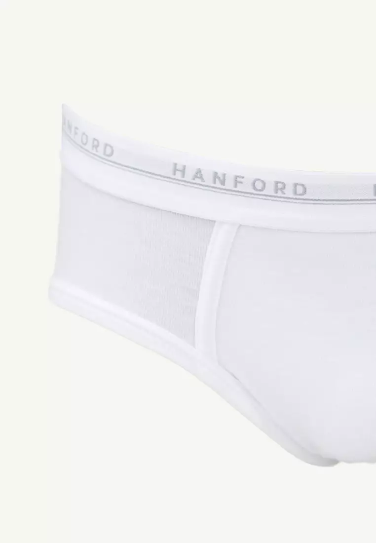 Premium Ribbed Cotton Hipster Men's Briefs - White (3in1 Pack)