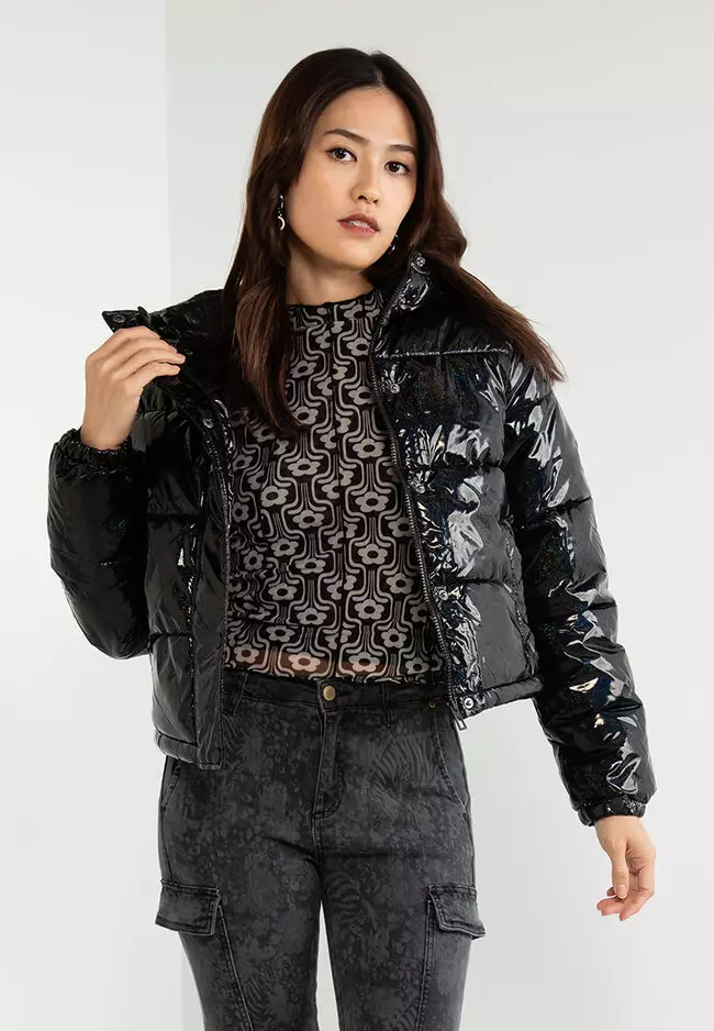 Buy Desigual Iridescent Cropped Padded Jacket 2024 Online | ZALORA