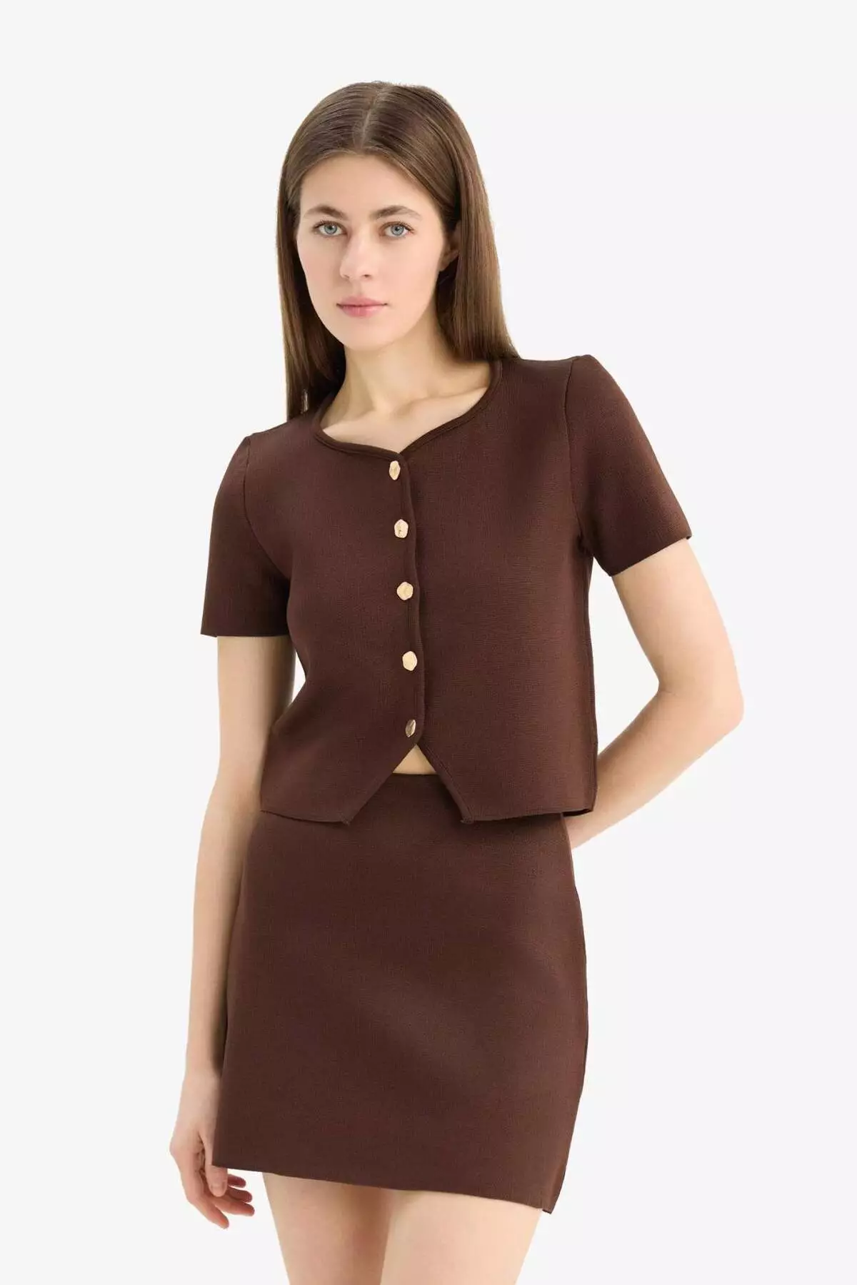 Basic Plain Soft Textured Mini Skirt E8417Ax25Sp