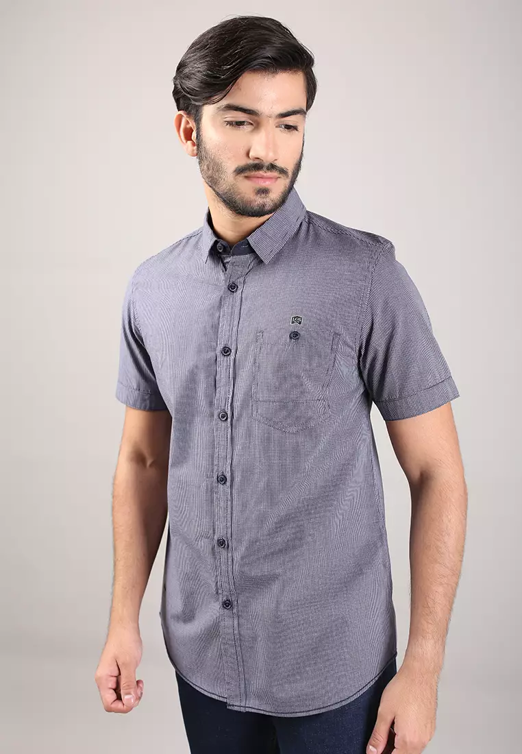 LGS - Kemeja Casual Pria - Lengan Pendek - Abu-Abu - Polos Basic - JSH.390.S1104F.871.C