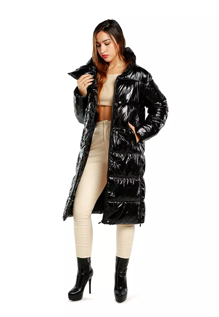 Jaket Puffer Panjang Hitam