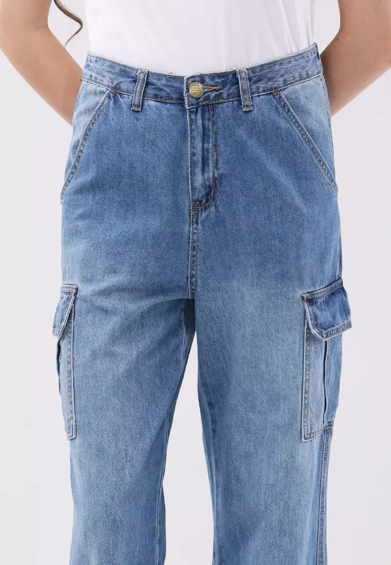 Denim Cargo Pants Ladies