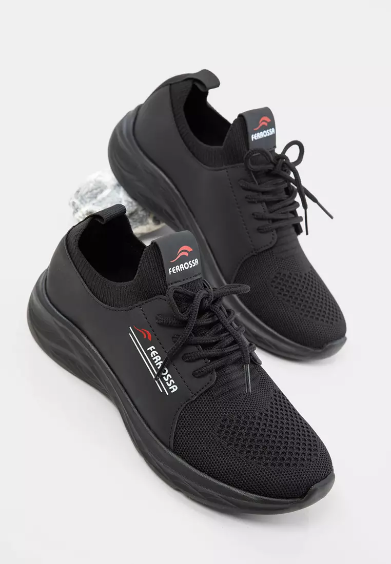 Black-Black-White Unisex Sneaker 20678