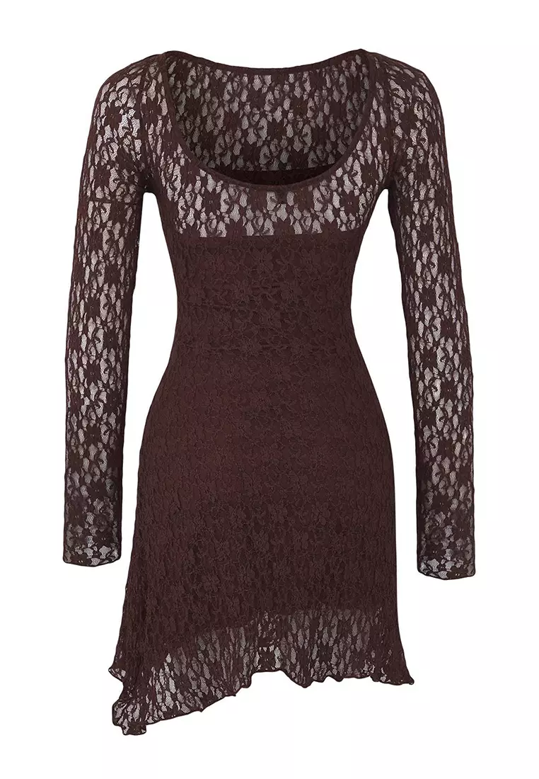 Scoop Back Lace Mini Dress