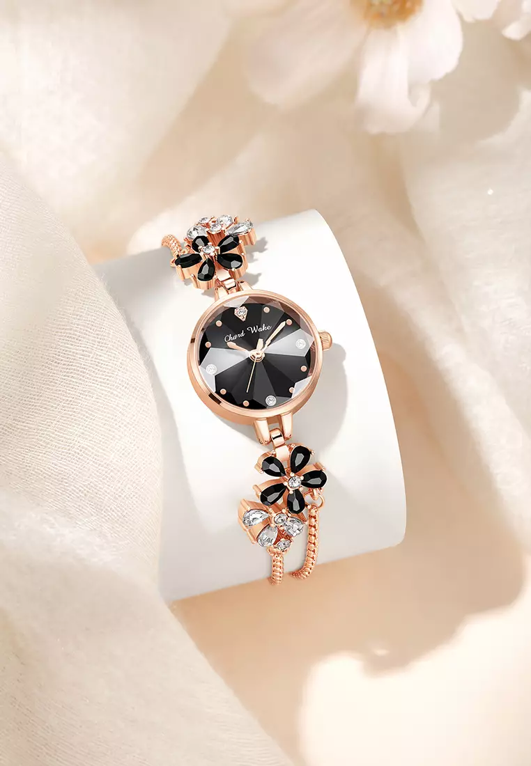 Jam Tangan Wanita Original Anti Air Korea Fashion Tali Gelang Jam Tangan Cewek Kuarsa black