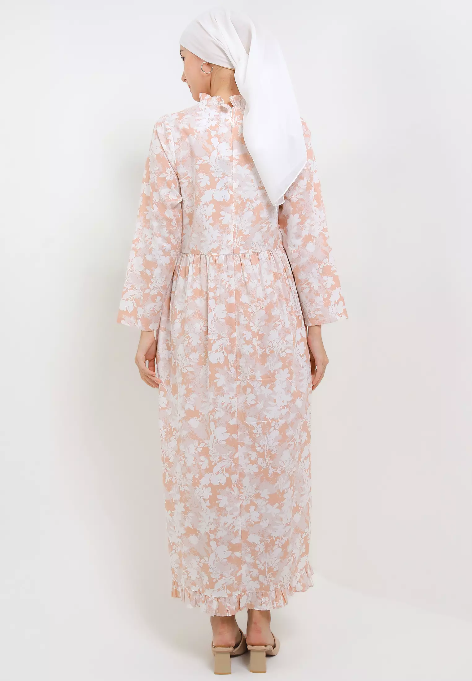 MFMW Navier Dress Gamis Salem Motif Bunga