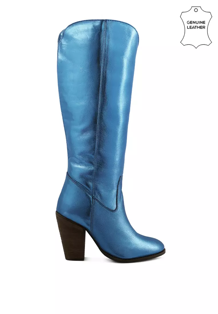 Blue calf boots store